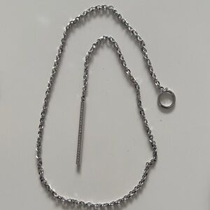 Lia Sophia Silver Chain Necklace with Bar Pendant